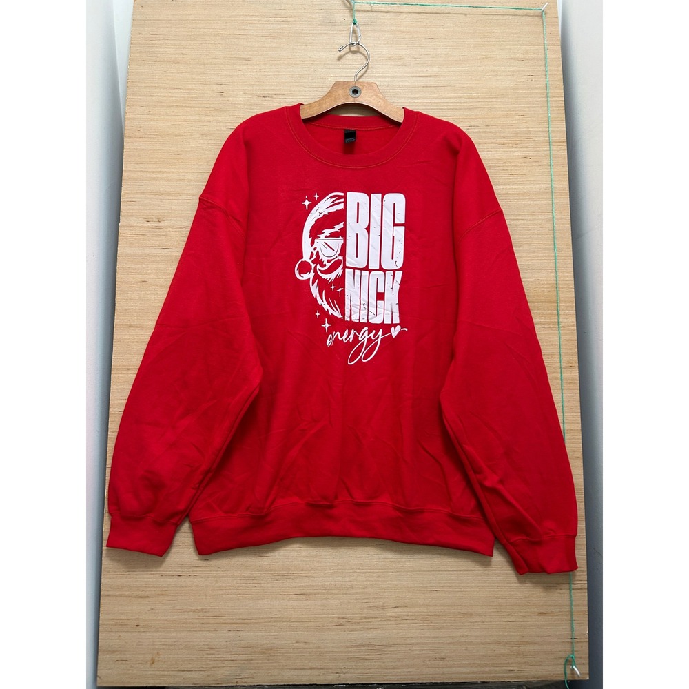 Gildan Big Nick Energy Red Christmas Graphic Sweatshirt Mens XL Santa‎ Humor